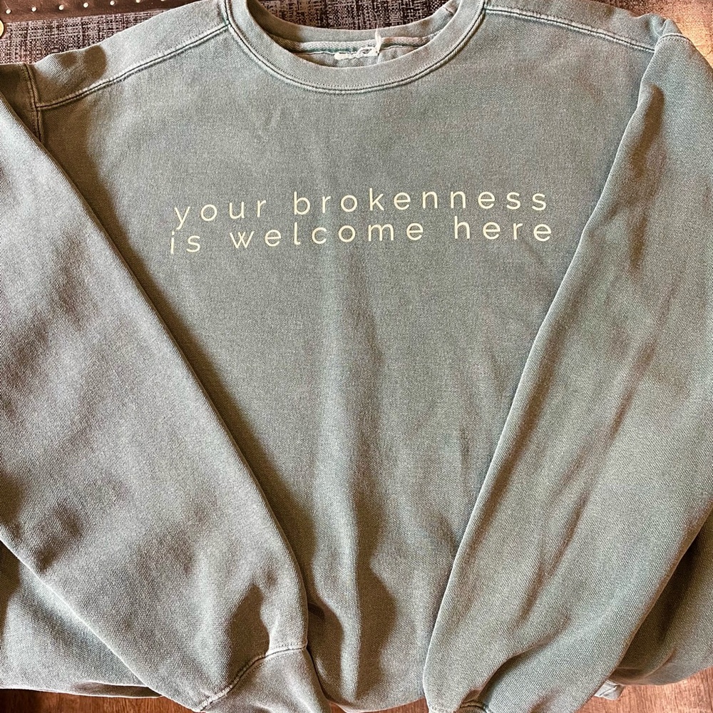 Infertility & mental health awareness crewneck. Size XL. By Jordan Lee Dooley.